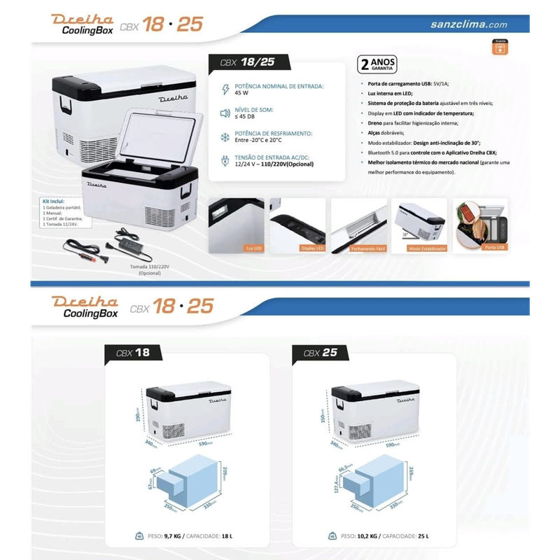 Geladeira Portátil Automotiva Dreiha CBX 18 Litros | Black Line