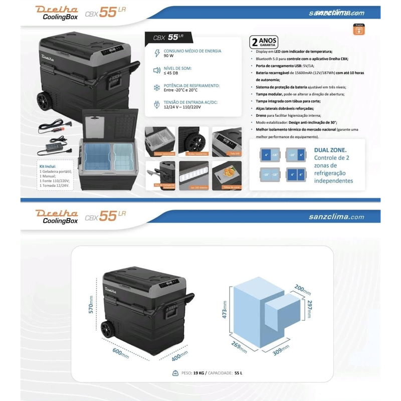 Geladeira Portátil Automotiva Glacier Classic Ecoflow 35 Litros