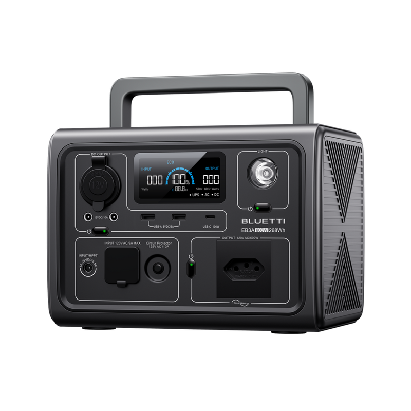 BLUETTI EB3A ポータブル電源 268Wh 600W Estação de Energia Portátil EB3A Bluetti 600W 268Wh | Praticidade