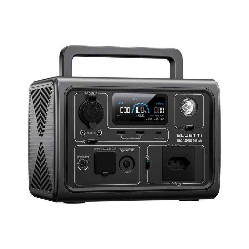 BLUETTI EB3A 268Wh ポータブル電源 Estação de Energia Portátil EB3A Bluetti 600W 268Wh | Praticidade