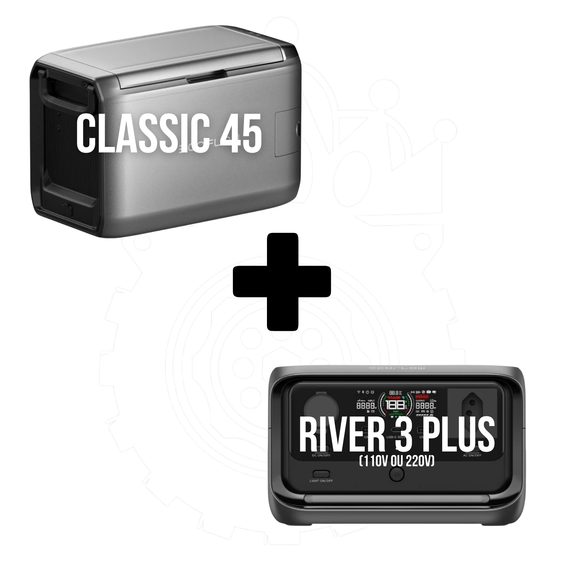 Kit Gerador Geladeira Automotiva Glacier Classic 55L + Estação