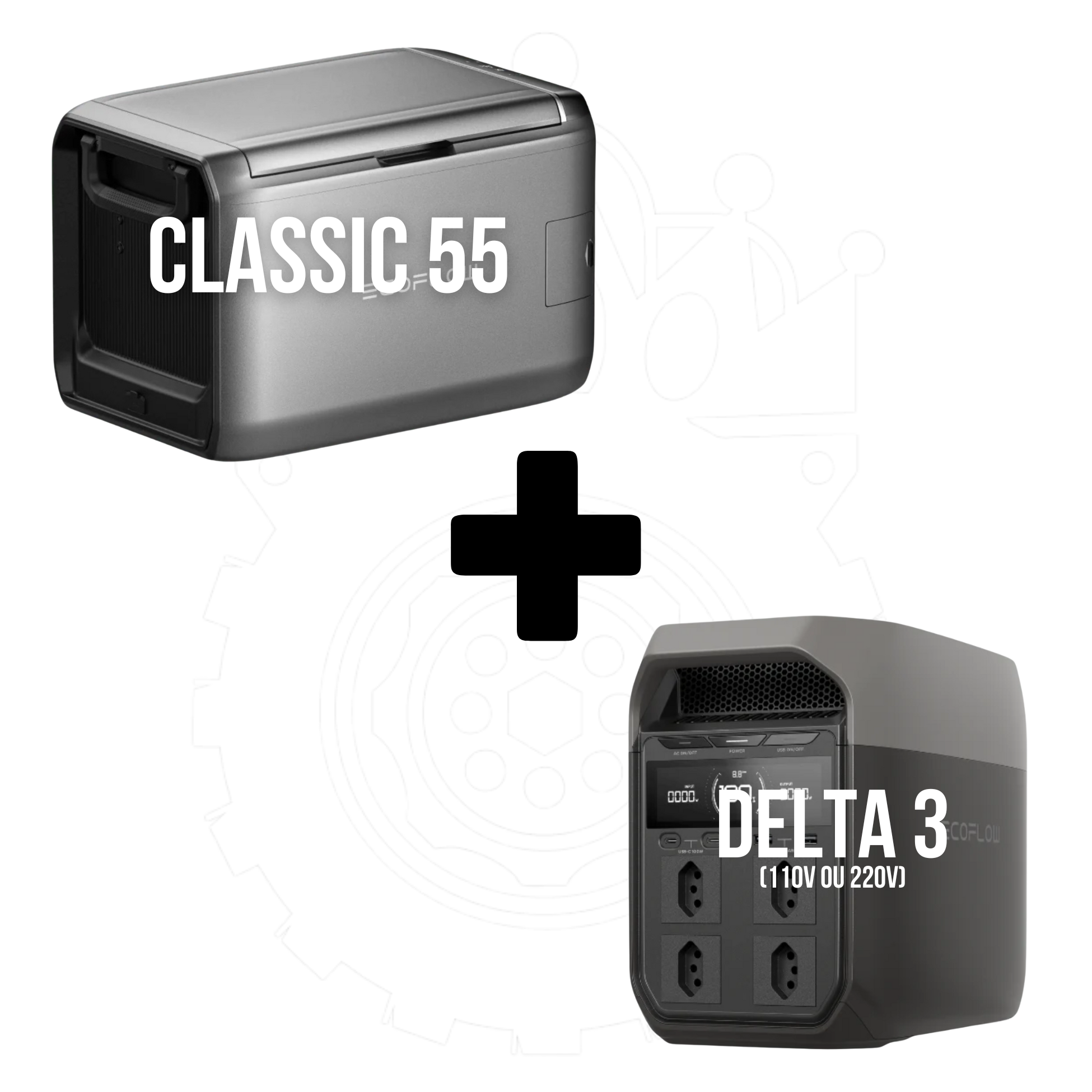 Kit Geladeira Automotiva Glacier Classic 55L + Estação Delta 3