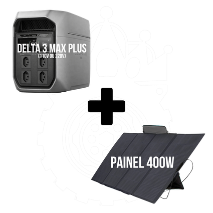 Kit Estação de Energia Portátil Delta 3 MAX PLUS + Painel Solar