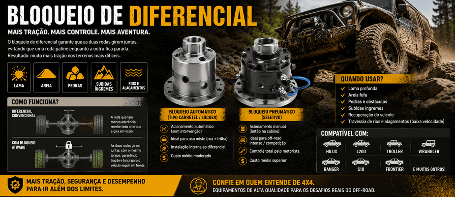 Bloqueio de diferencial para 4x4 Bloqueio de diferencial para 4x4