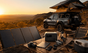 Acampamento sobre rodas ao por do sol 1